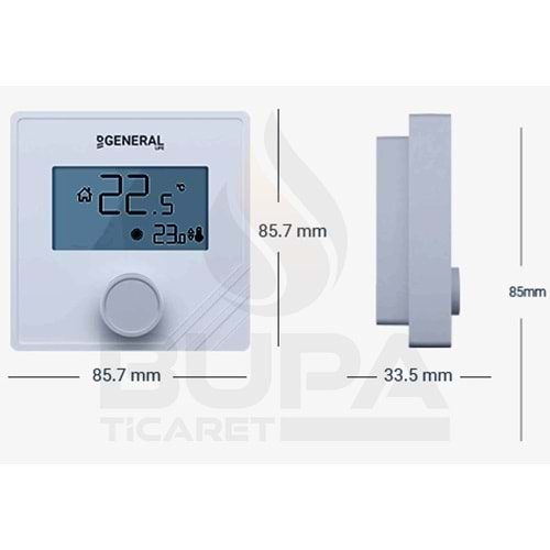 ODA TERMOSTAD GENERAL MİTRA 25 RF (85,5*85,5*33 KABLOSUZ (HASS. 0,1)